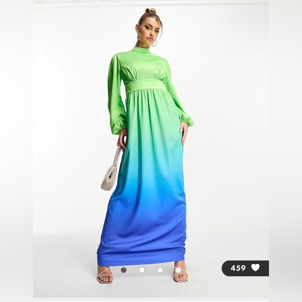 ASOS Green and Blue Maxi Dress